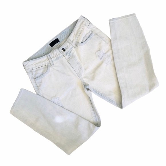 🐞3/$20 KORAL Women’s Size 24 Relaxed Distressed Skinny Jeans in Ice Wash - Picture 1 of 13